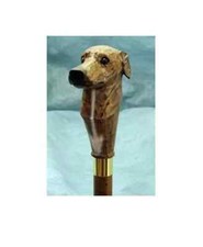 Hand craved Greyhound handle wooden walking cane Greyhound walking stick best GF