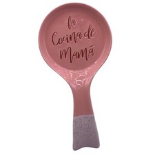 Prima Design &ldquo;La Cocina De Mama&rdquo; 9&rdquo; Pink Ceramic Spoon Rest