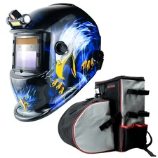 TRQWH Welding Mask Auto Darkening Solar True Color & Welding Backpack