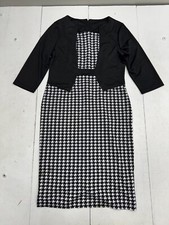 Shein Black White Long Sleeve Faux Jacket Dress Womens Size Large