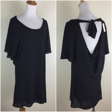 NWT LOVERS+FRIENDS Revolve size Small Black Wishing Peplum Skirt Open Back Dress