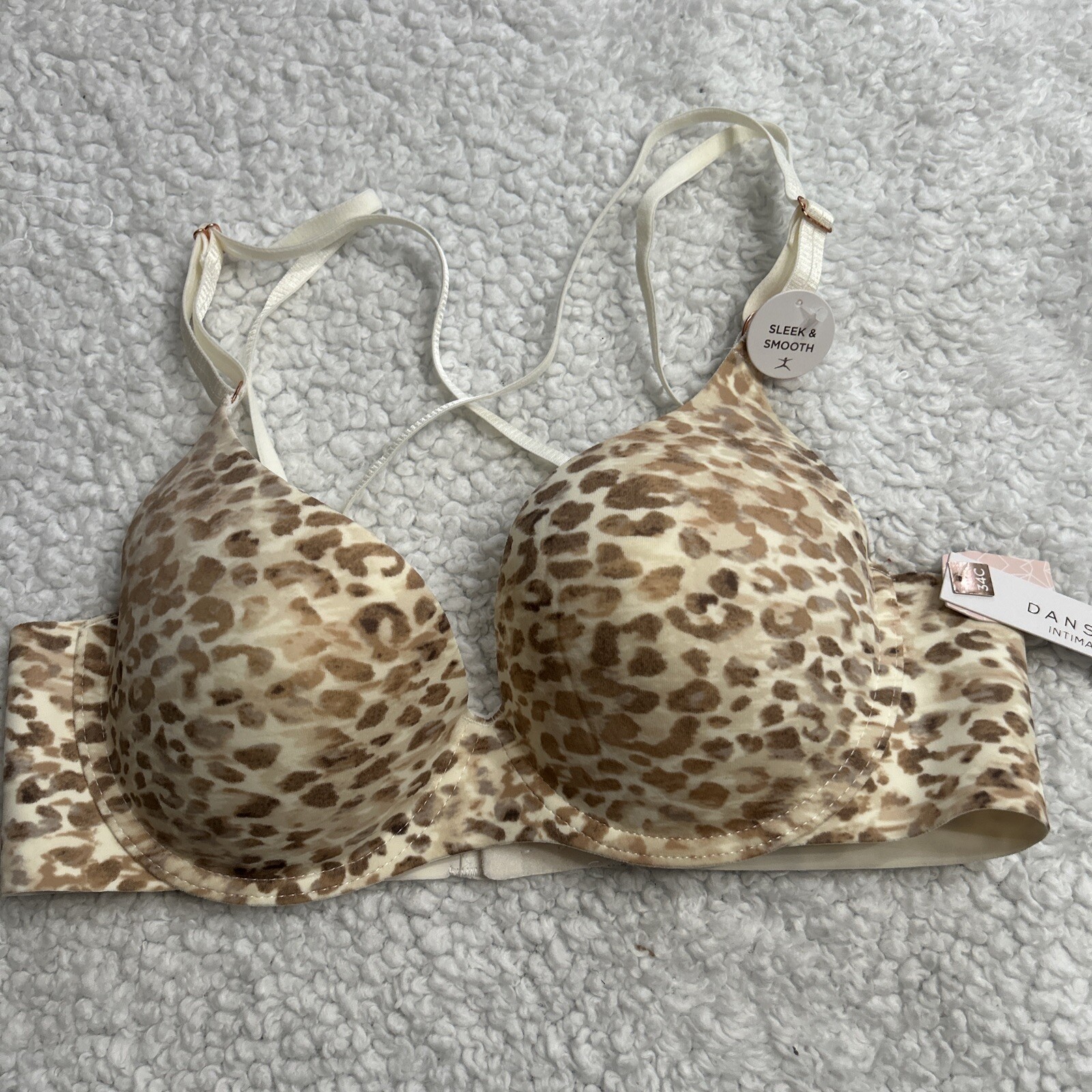 FILA Reggiseno T Shirt Danskin Intimi Leopardato Taglia 34C Elegante Liscio