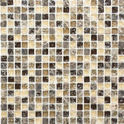 Mosaïque Translucide Mosani - Pierre Beige Et Marron, Carreaux 10x10, Effet Miroir