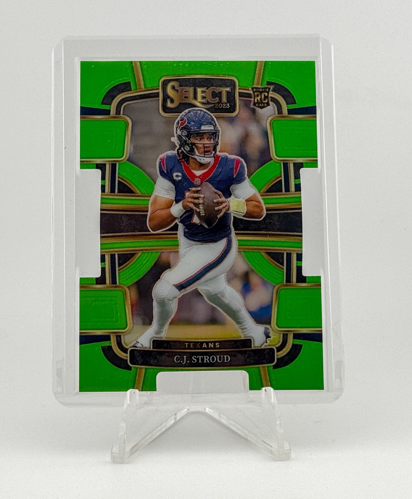 2023 Panini Select C.J. Stroud Neon Green Prizm Die Cut RC Concourse /599 Texans