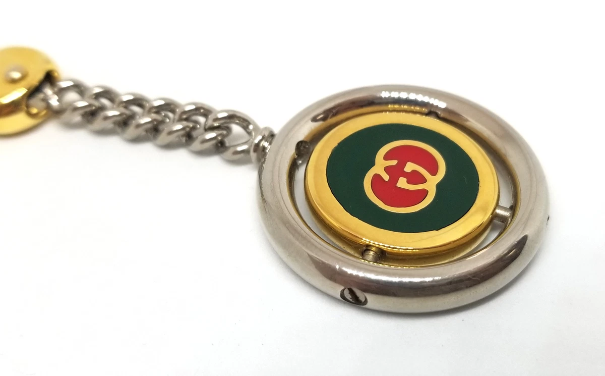 Authentic GUCCI Keychain Keyring Combi Gold Silver GG Sherry | eBay