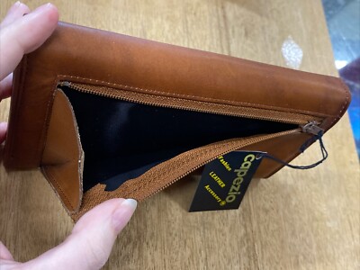 Capezio 1887 Genuine Leather Wallet In Tan With Coin Pouch
