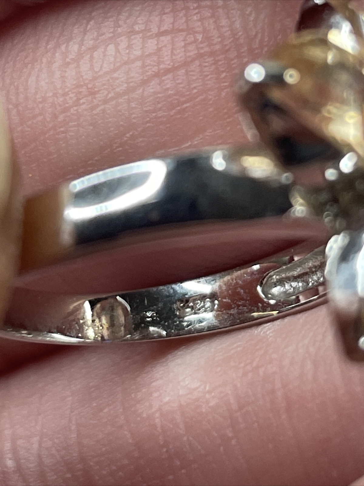 Solid Sterling Silver Blooming Gem Ring Sz. 7.25 … - image 5