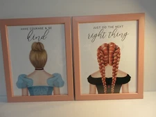 set 2 pink picture frames Be kind& do the right thing