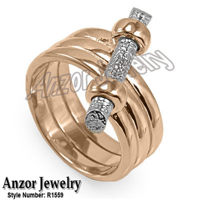 A Stunning Handmade 14K TWO-TONE GOLD SPIRAL TWIG RING ANZOR'S EXCLUSIVE 