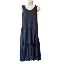 JW Anderson x Uniqlo dress NWT Small tiered sleeveless Midi Dark blue Womens
