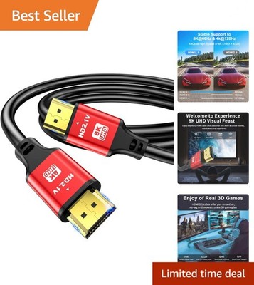 1.5FT HDMI 2.1 Cable - Ultra High Speed, 8K@60Hz, 4K@120Hz for Gaming Excellence