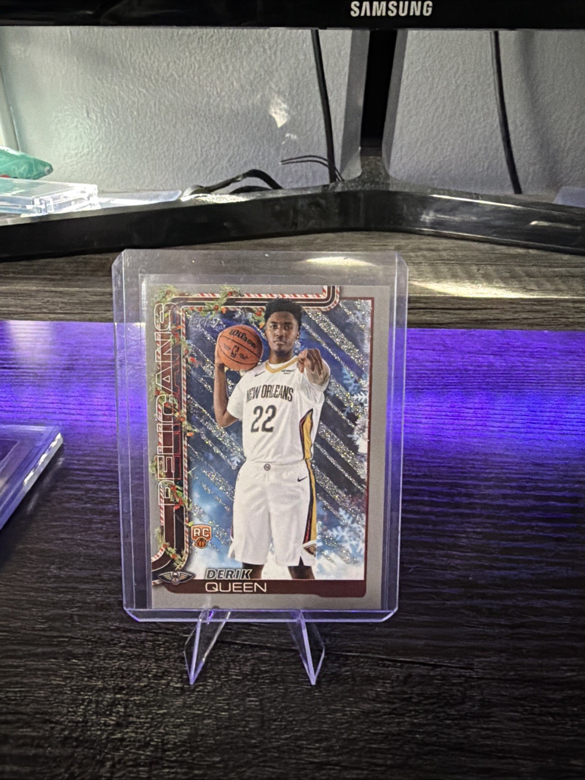 2025-26 Topps Holiday - Derik Queen #H173 Holiday Silver Glitter (RC)