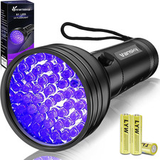 Black Light UV Flashlight, Upgraded 51 LED 395Nm Blacklight Pet Urine
