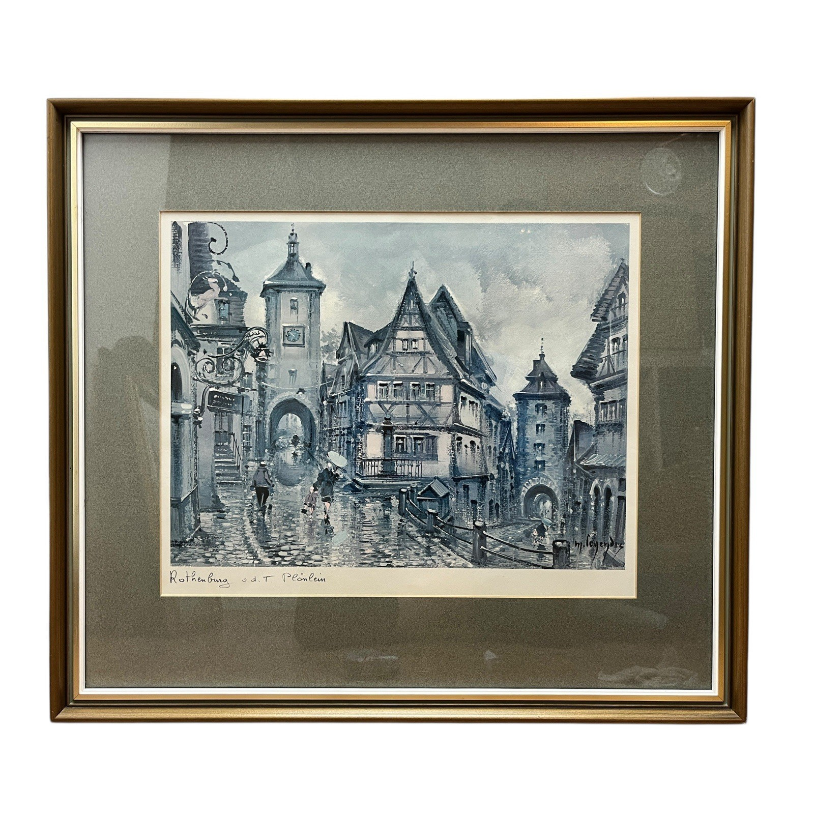Maurice Legendre Signed Framed Art Rothenburg Print 50×42cm image 3