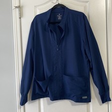 MedCouture Medical Scrub Jacket Womens XL Stretch Full Zip Pockets Lightweight