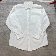 VTG Brooks Brothers Oxford Button Shirt 18 - 6/7 White OCBD Formal Dress Mens