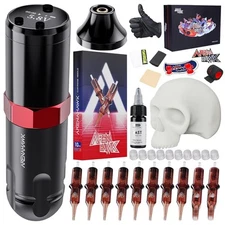Tattoo Kit Wireless Ranger Tattoo Gun Pen Machine Complete Tattoo Kit Cartridges