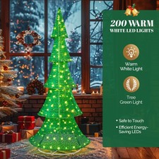 Christmas Tree Decoration 6FT w/ LED Light for In/Outdoor Holiday Party Decor