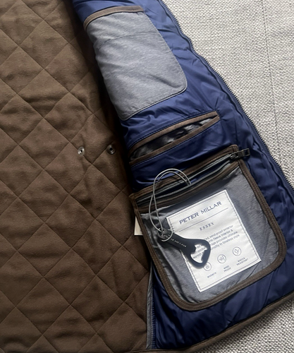 PETER MILLAR CROWN MENS ESSEX QUILTED TRAVEL VEST SIZE SMALL NAVY - Picture 6 of 10