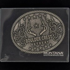 New wBox Boulder Crest Foundation Retreat Virginia Military Vet NOS Belt Buckle