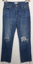 RE/DONE 90s High Rise 29 Loose Straight Wide Leg Jeans Distressed Grunge EUC