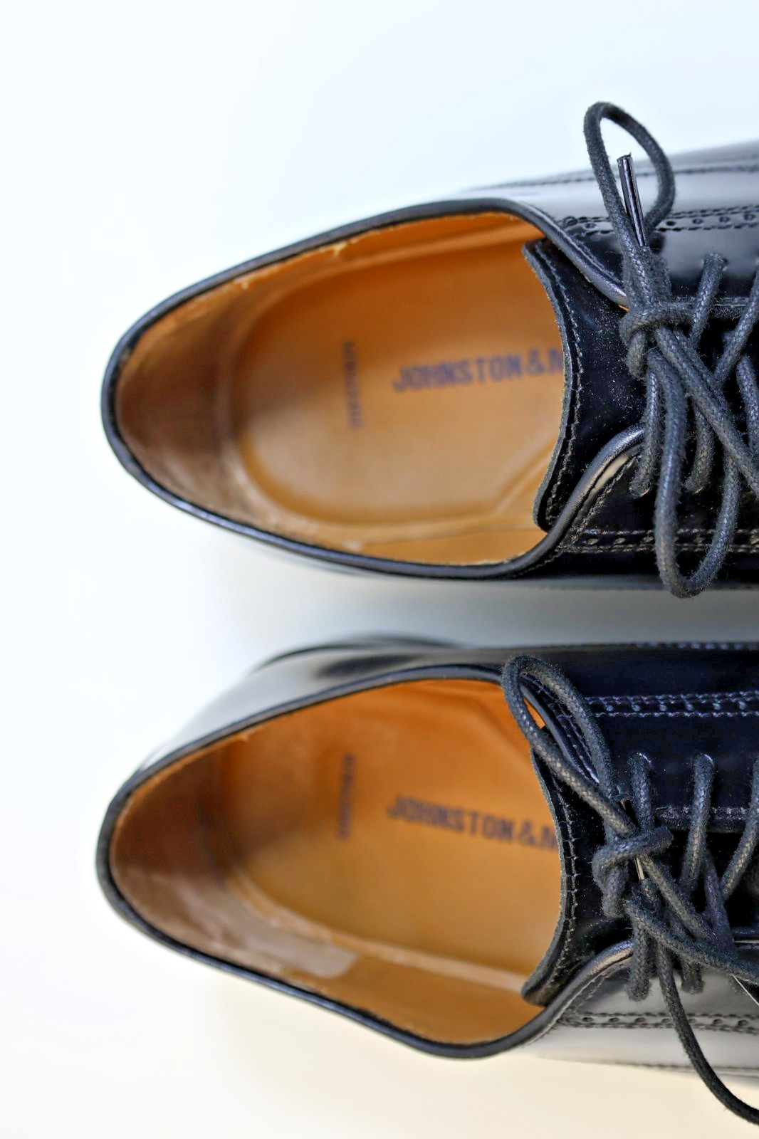 Johnston & Murphy Cap Toe Dress Shoes - Black Leather - Mens Size 9.5 D