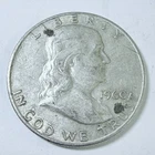 1960 D Ben Franklin SilverHalf Dollar 90% Silver Circulated Coin Free Ship #8893