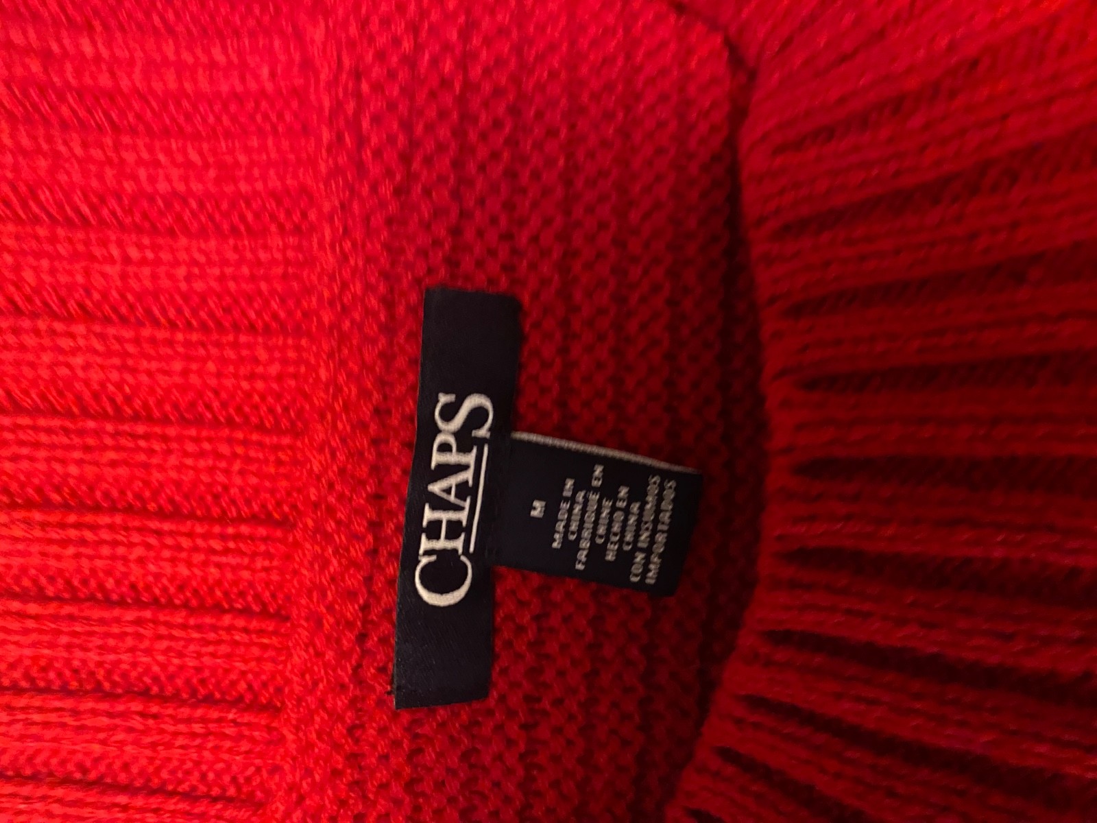 CHAPS Red Pullover Knit Pattern Sweater Size Medi… - image 2