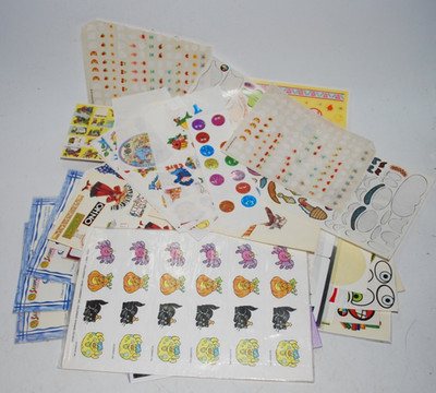 Vintage 90s Sticker Partials & Cut Up Singles   Mixed Brands/Years   As Is Lot