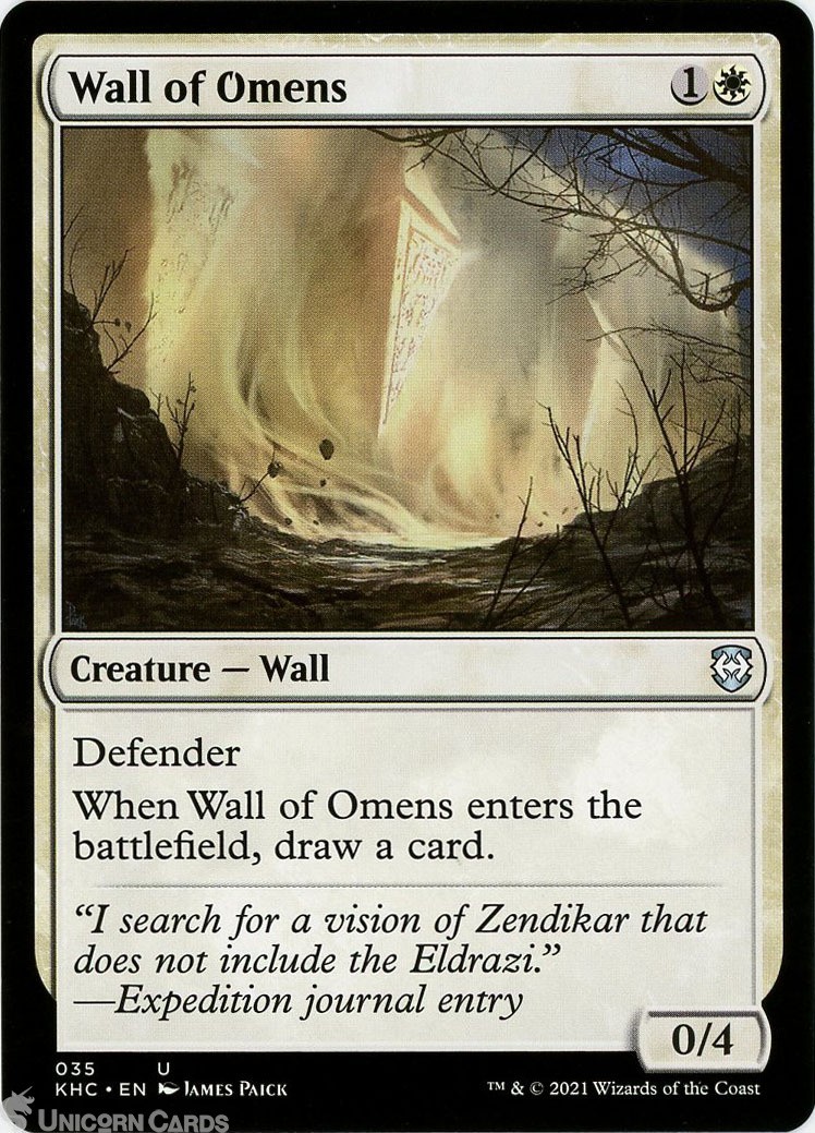 Wall of Omens Uncommon Mint MTG Card :: Kaldheim Commander Decks ::