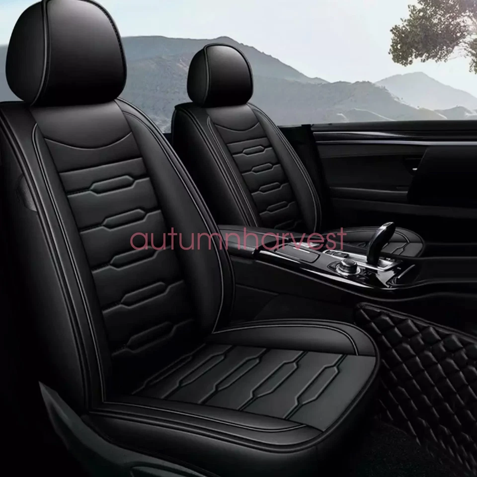 New For BMW E90 E91 E92 3-Series 2006-2011 Car 5-Seat Covers Black Front & Rear Foto 3 de 4