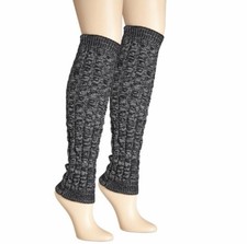 Avenue Twist Rib Knitted Leg Warmers Medium Grey One Size Women