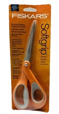 fiskars softgrip 8in stainless steel blades scissors scuffs packaging