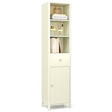 Freestanding Storage Organizer w/Adjustable Shelf-Beige