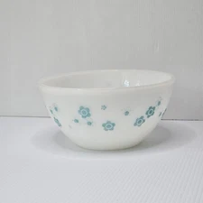 Bazaar Rare Vintage Agee Pyrex Nesting Bowl Turquoise Blossom 8" 