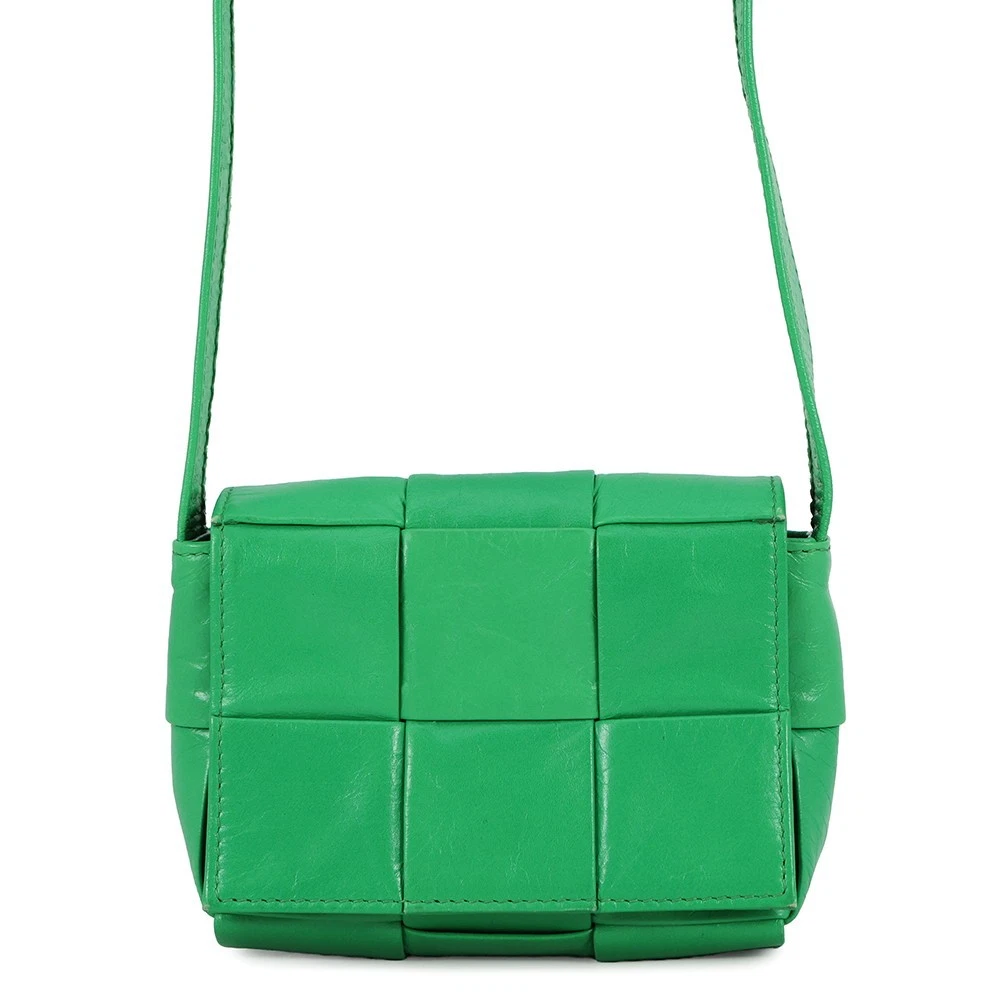 Bottega Veneta — Bottega Veneta Candy Cassette Shoulder Size Mini Calf Leather Parakeet 667048