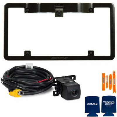 Alpine KTX-C10LP License Plate Frame with Alpine HCE-C1100 Back Up Camera