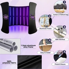 Wedding-Ready 360 Photo Booth 32LED Backdrop Enclosure - 10ft x8ft Size