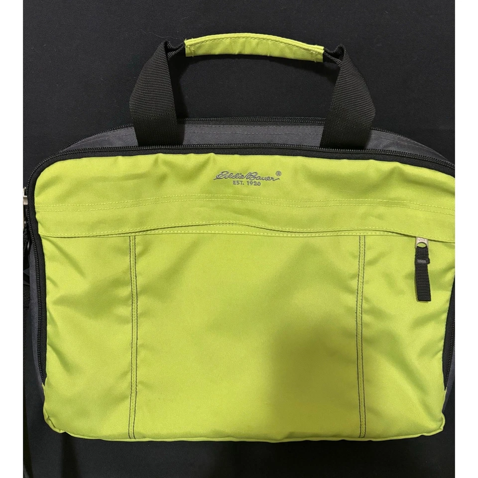 Bolso Mensajero para Laptop Eddie Bauer Nylon Lona Cercanías Acolchado - Verde Lima Foto 2 de 4