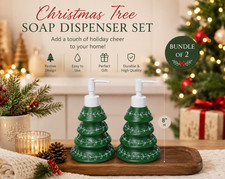 Wondershop Green Christmas Tree Soap Pump 8" Soap Dispenser - Set of 2