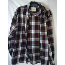 Weatherproof Vintage Plaid Flannel Shirt Burgundy Green Long Sleeve Mens XL