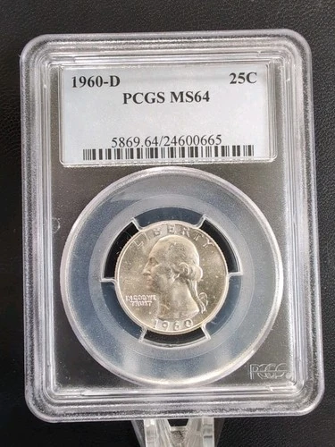 1960 D 25c Silver Washington Quarter PCGS MS 64 #7116