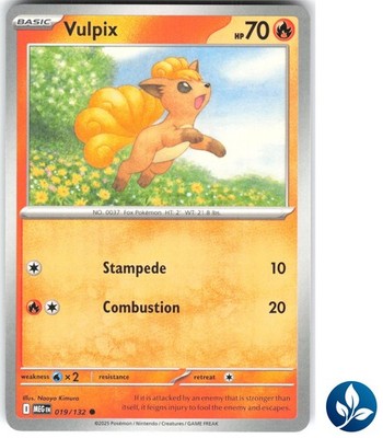 Vulpix 019/132 Mega Evolution Common Pokemon TCG Card NM