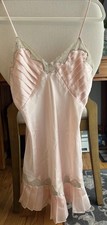 Vintage Victoria  s Secret SIZE S Pleated BLUSH Lace Lingerie Slip Night Dress