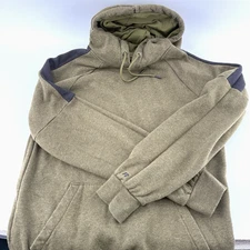 Russell Mens Small 34-36 Premium Fleece Pullover Hoodie Dark Green Warm