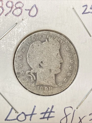 1898-O Barber Quarter 90% Silver 25C Coin