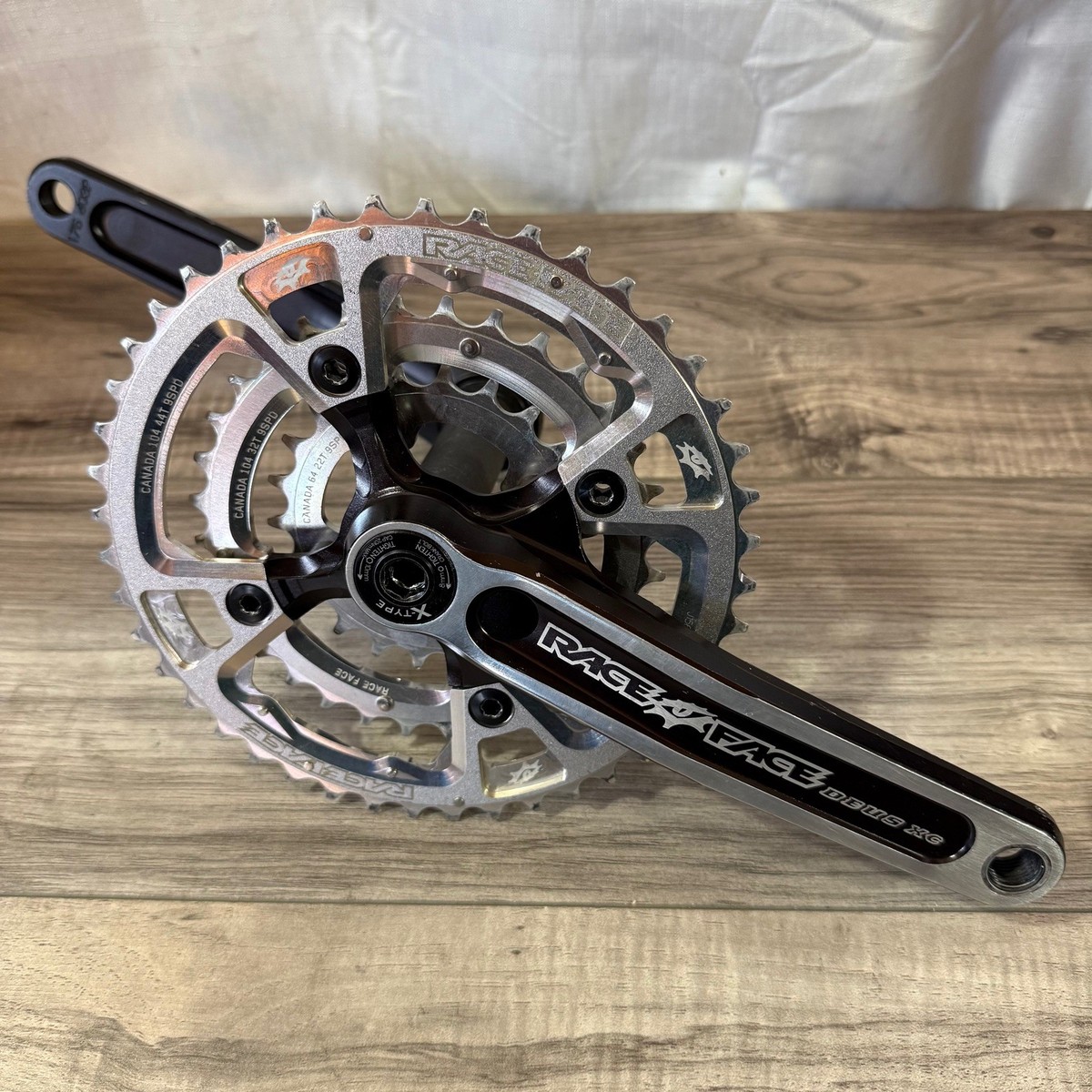 Race Face Deus XC X-Type 175 104BCD Triple Crankset Black 9 Spd