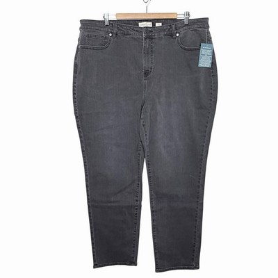 Coldwater Creek ShapeMe High Rise Straight Leg Jeans Faded Black Womens Size 20W