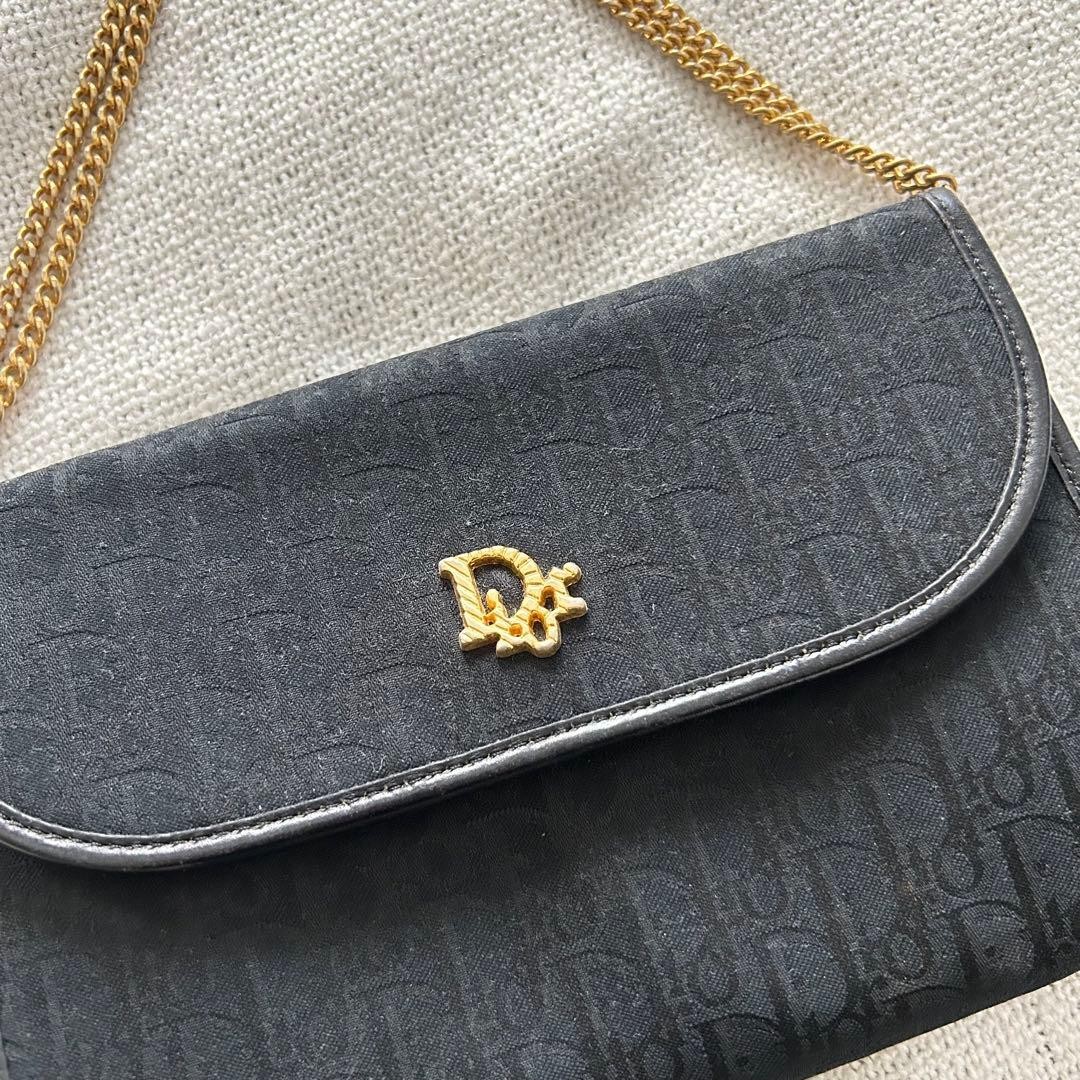 Christian Dior Shoulder Bag Canvas Metal Black Gold Women's From Japan Authentic thumbnail 20