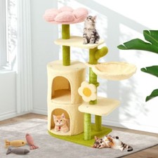 HOMMOW 38" Flower Cat Tree: Multi-Level Tower for Small/Medium Indoor Cats